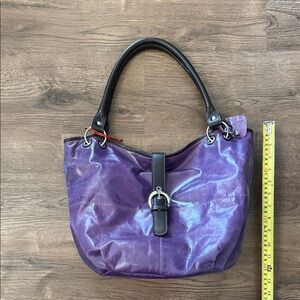 Nino BOSSI Purple Leather Shoulder Bag
